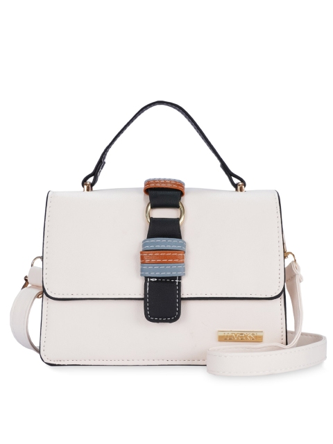 

Luvoksi White Colourblocked PU Structured Satchel