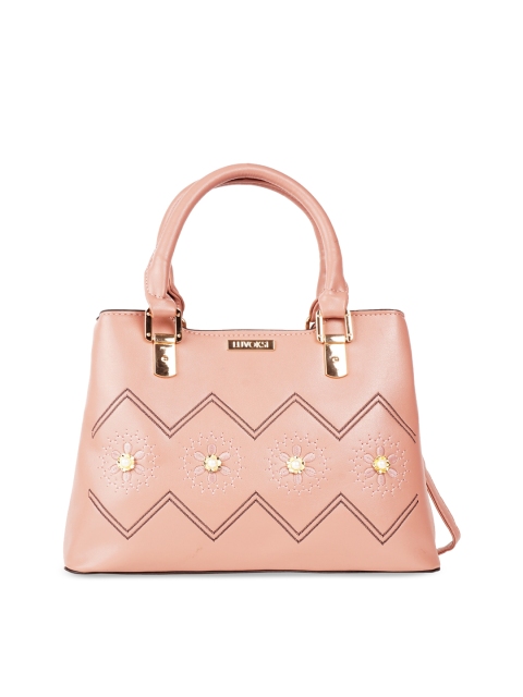 

Luvoksi Pink Embellished Structured Handheld Bag