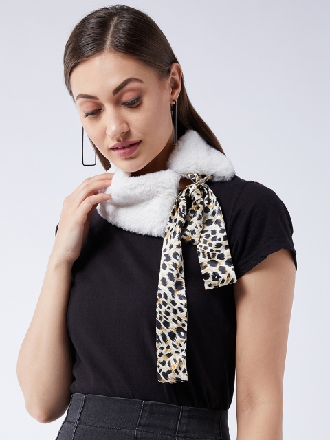 

InWeave Women Off White & Black Fur Stole