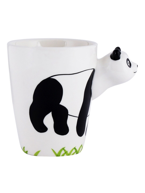 

BonZeaL White & Black Hand Painted Solid Ceramic Glossy Cups Set of Cups and Mugs