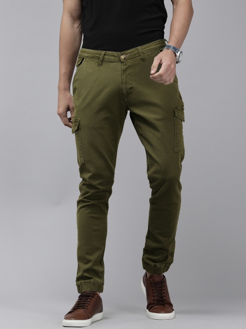 

SPYKAR Men Green Slim Fit Cargos Trousers