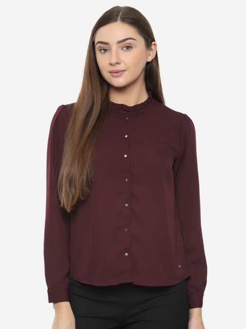 

Allen Solly Woman Women Maroon Opaque Casual Shirt