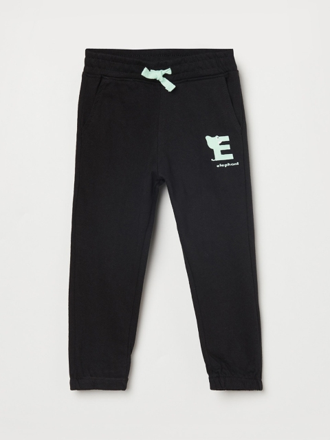 

Juniors Boys Black Solid Cotton Track Pants