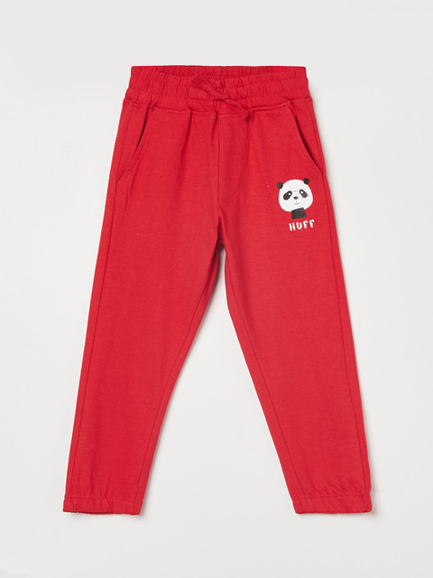 

Juniors Boys Red Solid Cotton Track Pants