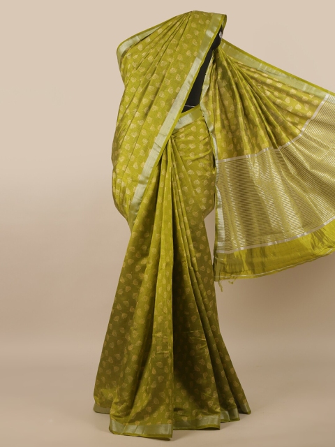

Pothys Green Floral Jute Silk Saree