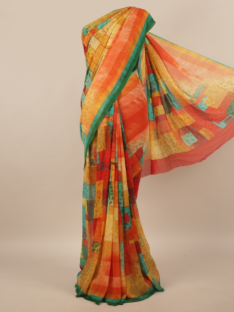 

Pothys Red & Green Printed Saree