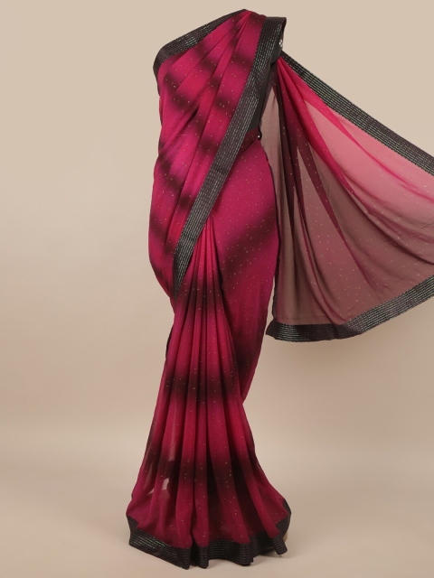 

Pothys Magenta & Black Striped Saree