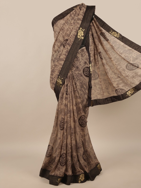 

Pothys Brown & Beige Floral Saree