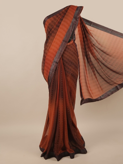 

Pothys Brown & Grey Striped Saree