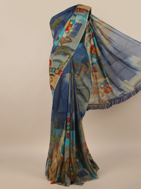 

Pothys Blue & Pink Printed Saree
