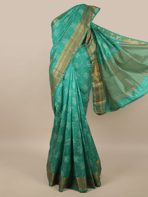 

Pothys Green & Gold-Toned Jute Silk Saree
