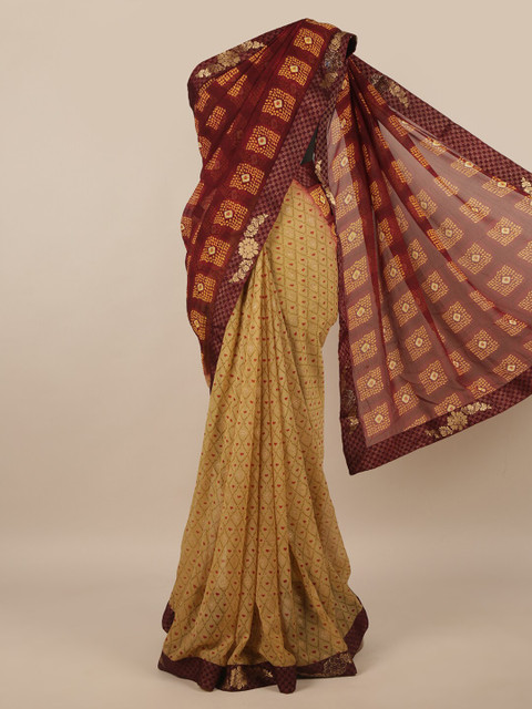 

Pothys Maroon & Beige Saree