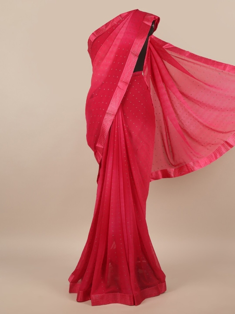 

Pothys Pink & Gold-Toned Printed Saree