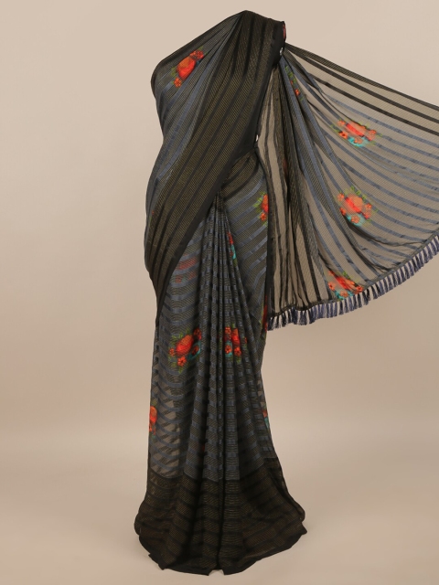

Pothys Grey & Red Floral Printed Saree