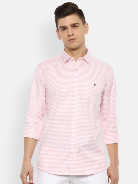 

Louis Philippe Sport Men Pink Slim Fit Horizontal Stripes Opaque Striped Casual Shirt