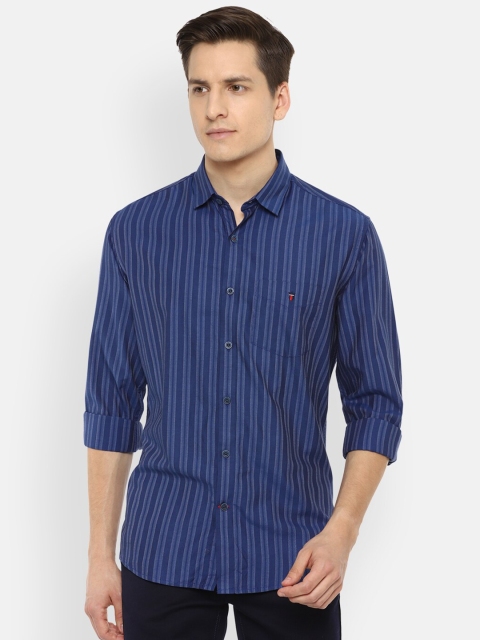 

Louis Philippe Sport Men Blue Slim Fit Opaque Striped Casual Shirt