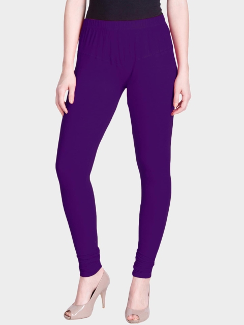 

LYRA Women Purple Solid Churidar-Length Leggings
