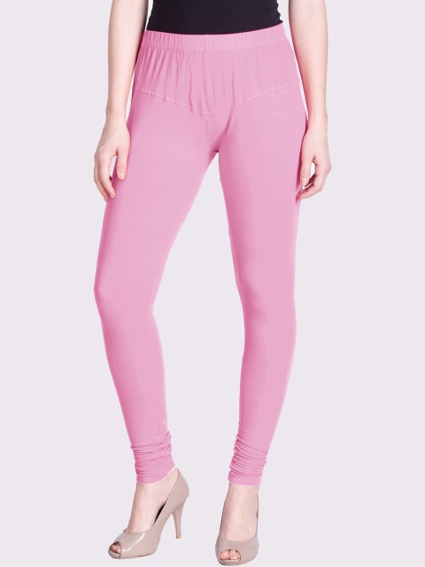 

LYRA Women Pink Solid Churidar-Length Leggings