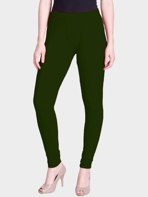 

LYRA Women Green Solid Churidar-Length Leggings