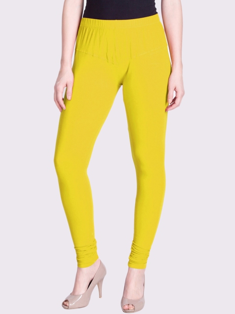 

LYRA Women Yellow Solid Churidar-Length Leggings