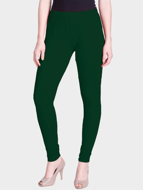

LYRA Women Green Solid Churidar-Length Leggings