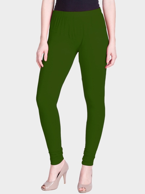 

LYRA Women Green Solid Churidar-Length Leggings