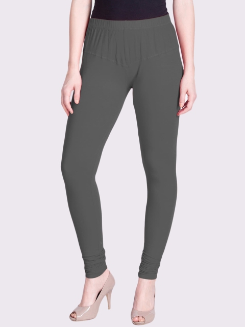 

LYRA Women Grey Solid Churidar-Length Leggings