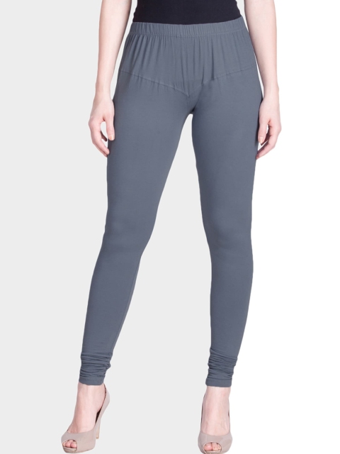 

LYRA Women Grey Solid Snug-Fit Churidar Length Leggings