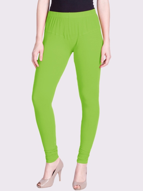 

LYRA Women Green Solid Churidar-Length Leggings