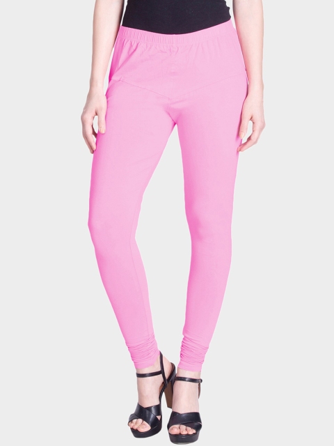 

LYRA Women Pink Solid Churidar-Length Leggings