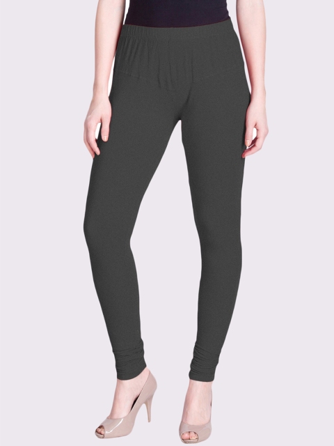 

LYRA Women Grey Solid Churidar-Length Leggings