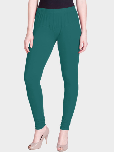 

LYRA Women Green Solid Churidar-Length Leggings