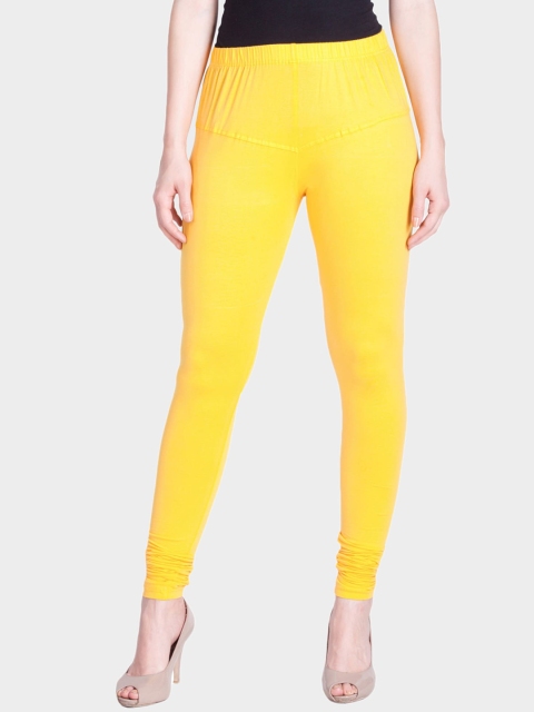 

LYRA Women Yellow Solid Churidar-Length Leggings