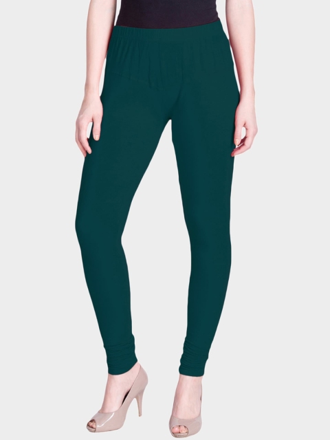 

LYRA Women Teal Green Solid Snug-fit Churidar-Length Leggings