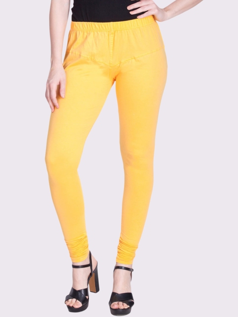 

LYRA Women Yellow Solid Snug-Fit Churidar Length Leggings