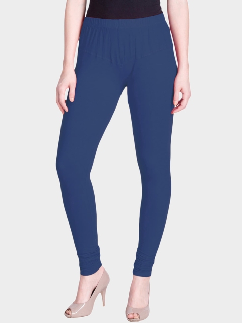 

LYRA Women Blue Solid Snug-fit Churidar-Length Leggings
