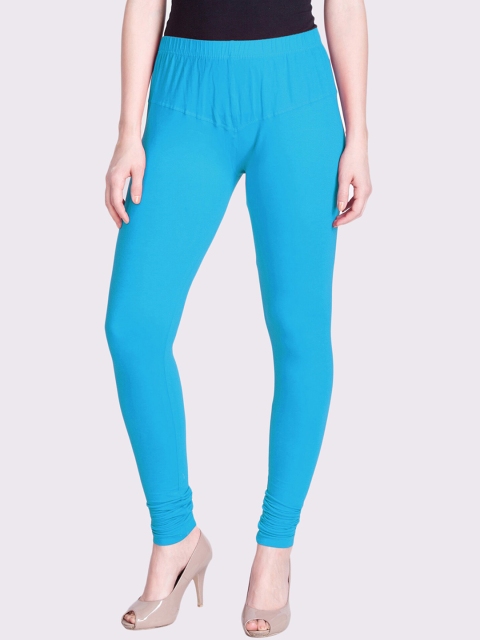 

LYRA Women Blue Solid Snug-fit Churidar-Length Leggings