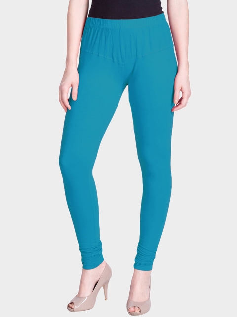 

LYRA Women Blue Solid Snug-fit Churidar-Length Leggings