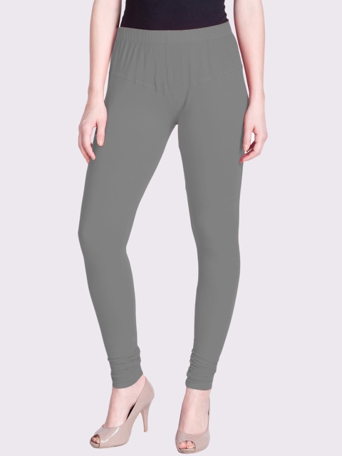 

LYRA Women Grey Solid Snug-Fit Churidar Length Leggings