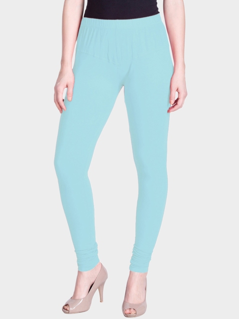 

LYRA Women Turquoise Blue Solid Snug-fit Churidar-Length Leggings
