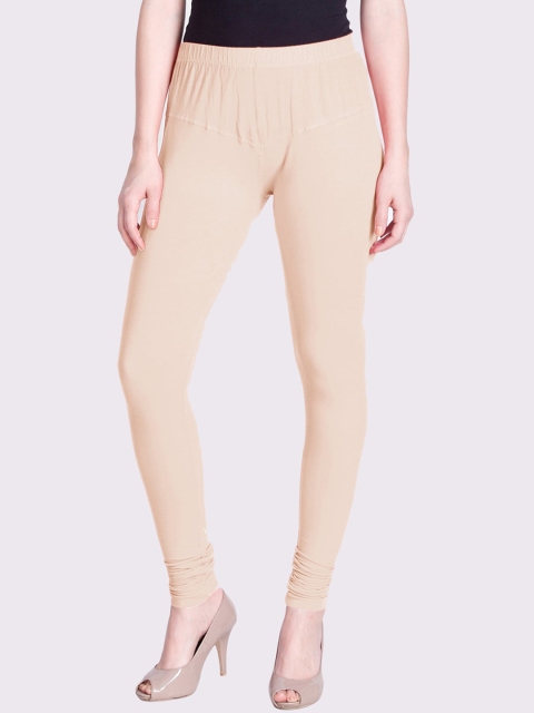 

LYRA Women Beige Solid Snug-fit Churidar-Length Leggings