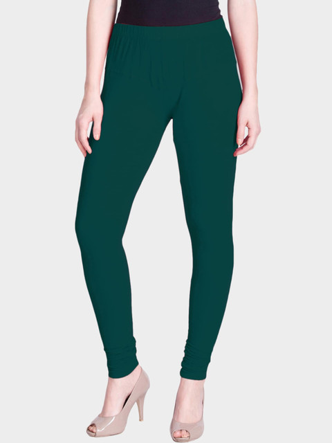 

LYRA Women Teal Green Solid Snug-fit Churidar-Length Leggings