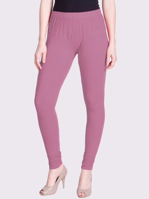 

LYRA Women Pink Solid Snug-Fit Churidar-Length Leggings