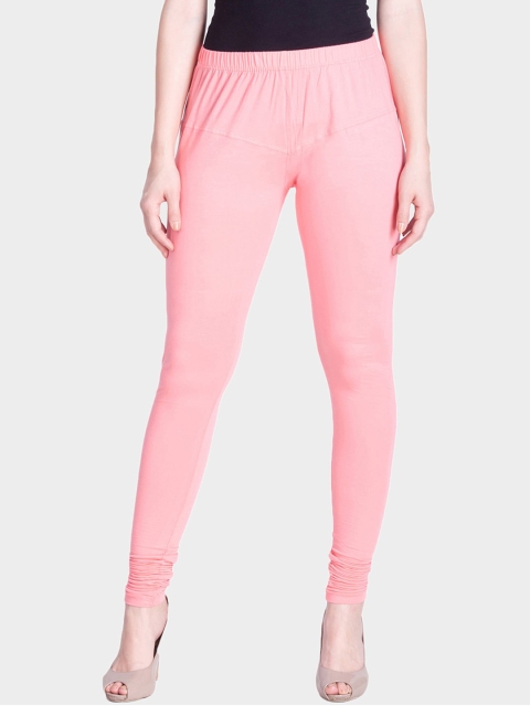 

LYRA Women Pink Solid Churidar-Length Leggings