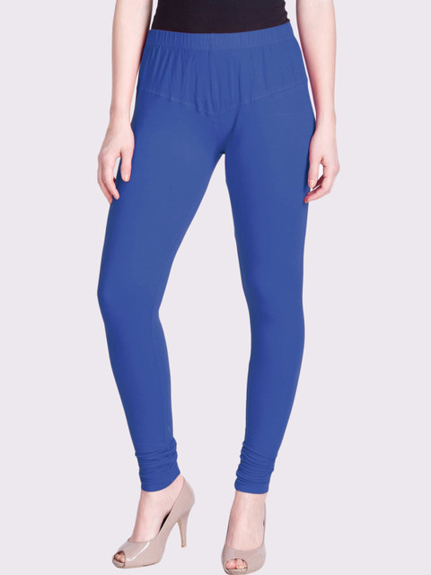 

LYRA Women Blue Solid Churidar Length Leggings