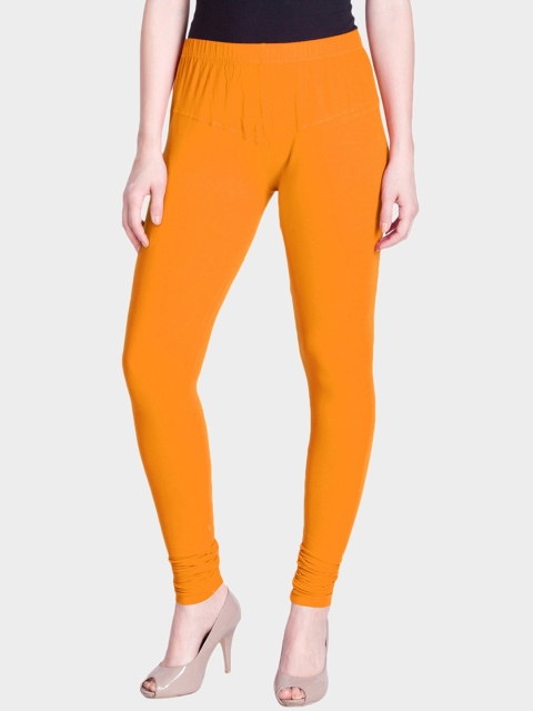 

LYRA Women Mustard Yellow Solid Churidar-Length Leggings