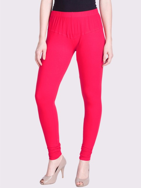 

LYRA Women Pink Solid Snug-Fit Churidar Leggings
