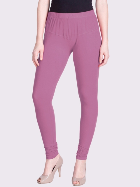 

LYRA Women Lavender Solid Snug-fit Churidar-Length Leggings