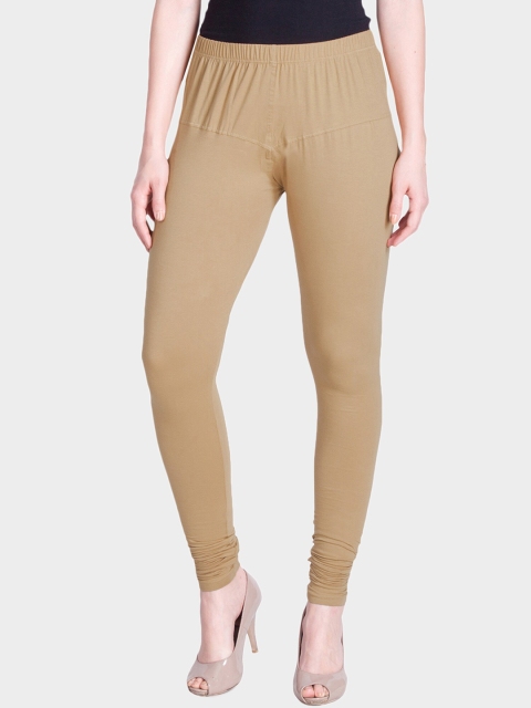 

LYRA Women Beige Solid Snug-Fit Churidar Length Leggings