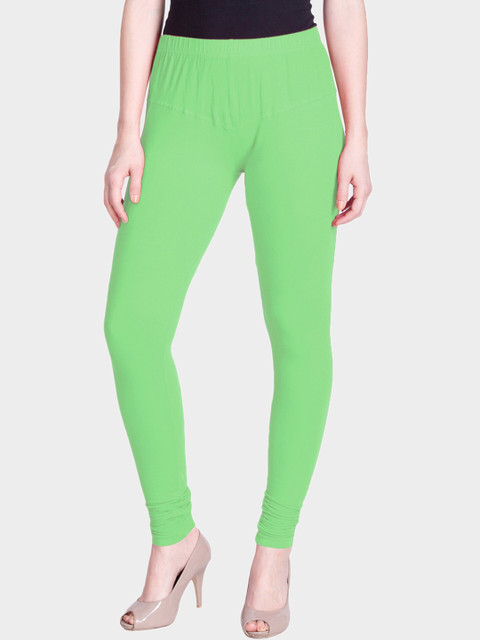 

LYRA Women Green Solid Snug-Fit Churidar Leggings